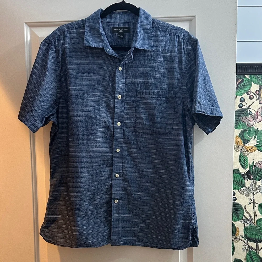 Banana Republic Navy Casual Button Down Shirt